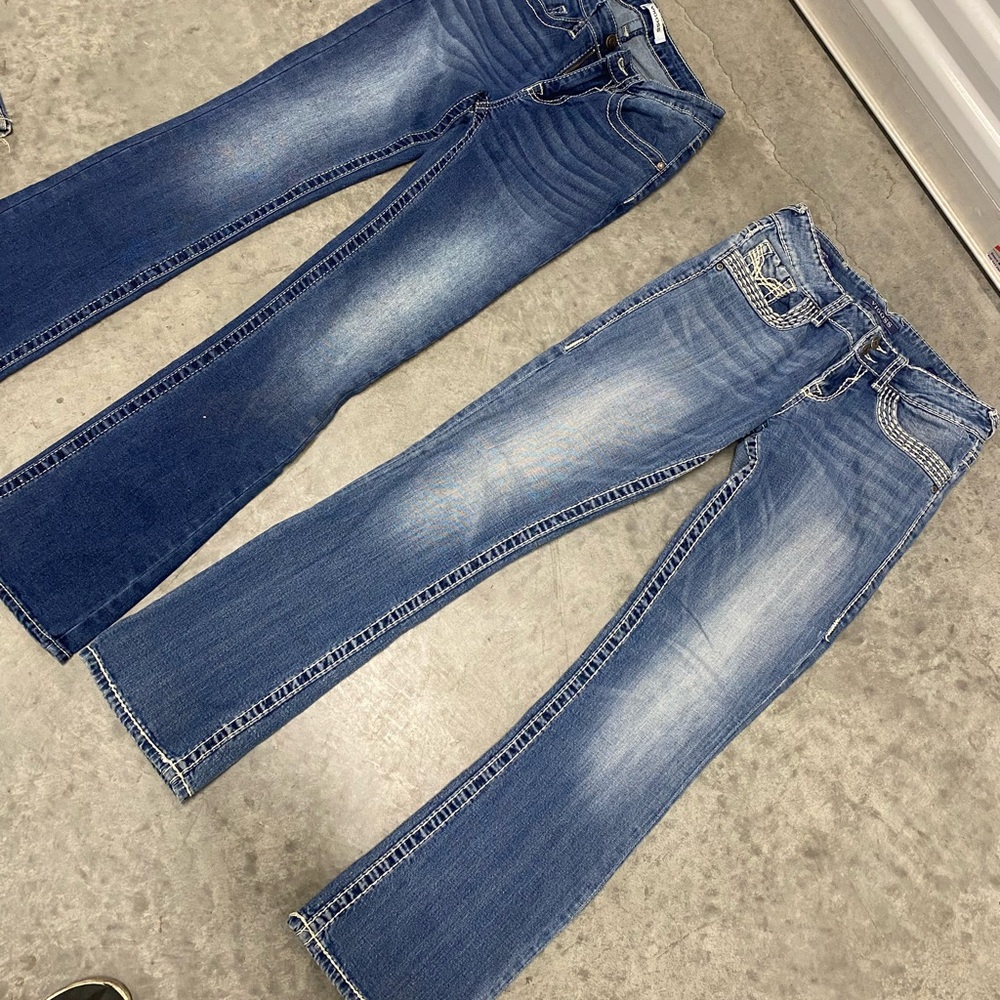 Vigoss Blue Boot Cut Jeans with Classic Stitching